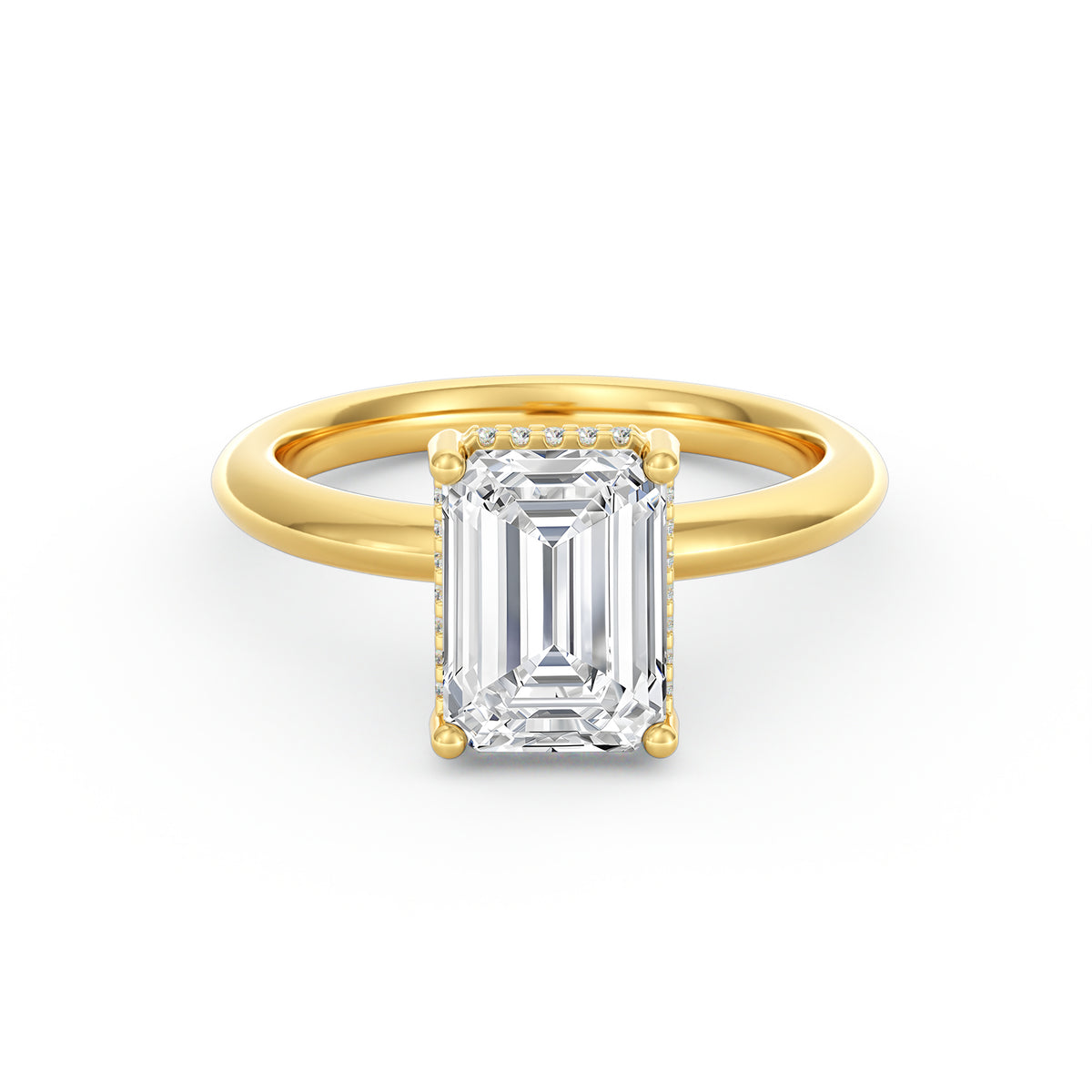 Sienna | 2ct Emerald Cut Hidden Halo Engagement Ring