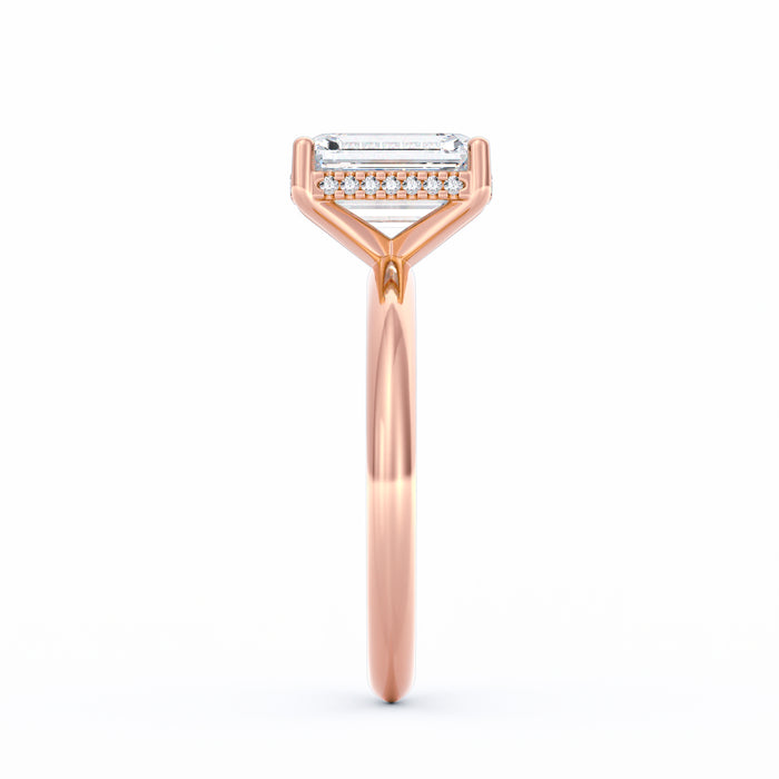 Sienna | 2ct Emerald Cut Hidden Halo Engagement Ring
