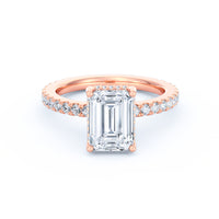 Avery | 2ct Emerald Cut Pavé Band Engagement Ring