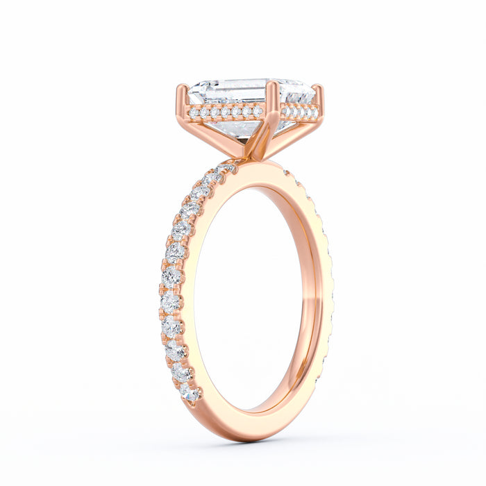 Avery | 2ct Emerald Cut Pavé Band Engagement Ring