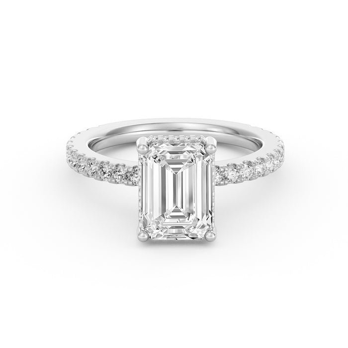 Avery | 2ct Emerald Cut Pavé Band Engagement Ring