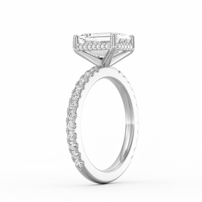Avery | 2ct Emerald Cut Pavé Band Engagement Ring
