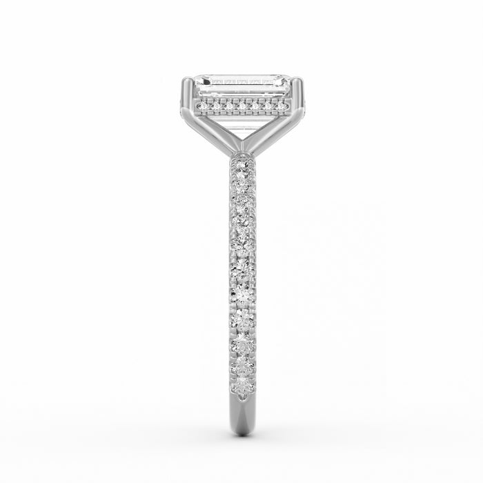Avery | 2ct Emerald Cut Pavé Band Engagement Ring