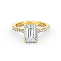 Avery | 2ct Emerald Cut Pavé Band Engagement Ring