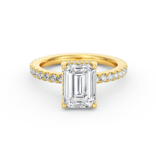 Avery | 2ct Emerald Cut Pavé Band Engagement Ring