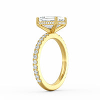 Avery | 2ct Emerald Cut Pavé Band Engagement Ring
