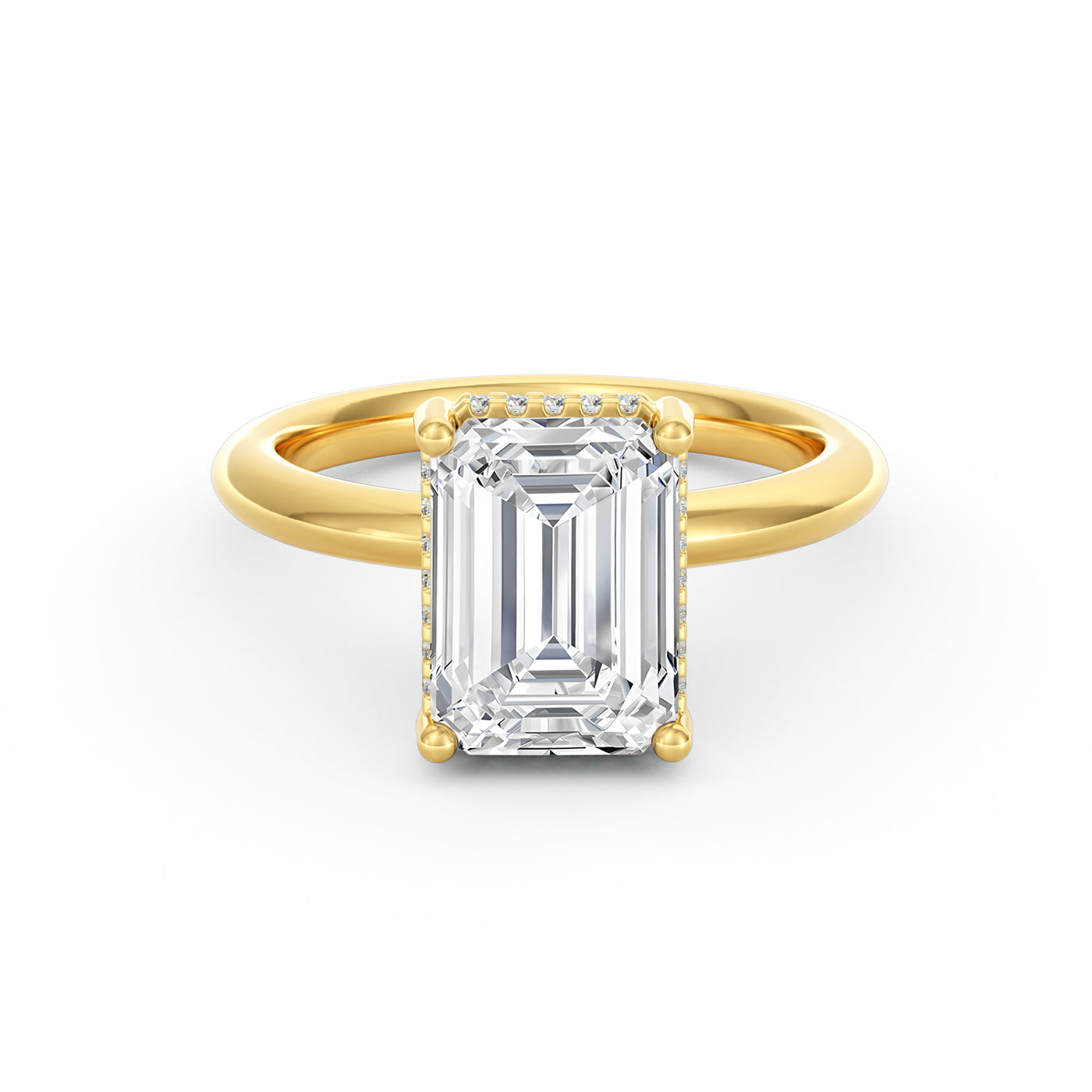 Sienna | 3ct Emerald Cut Hidden Halo Engagement Ring