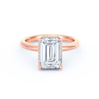 Sienna | 3ct Emerald Cut Hidden Halo Engagement Ring