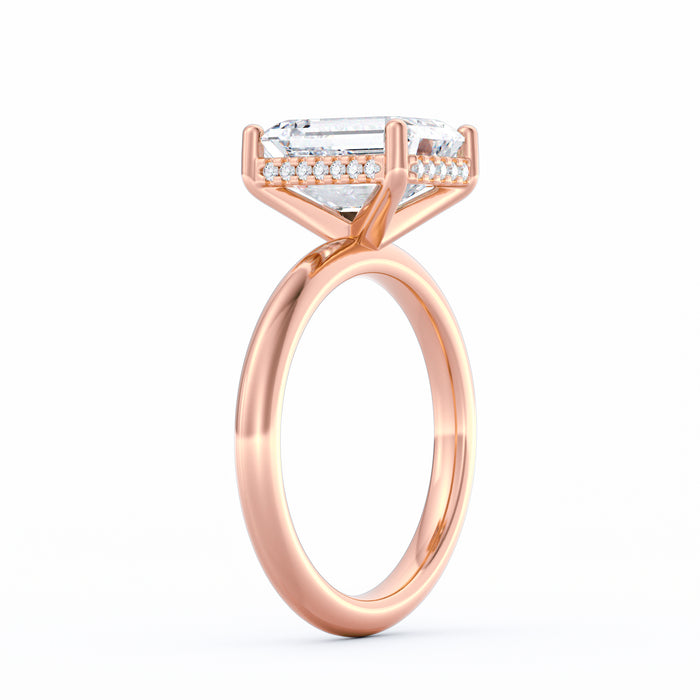 Sienna | 3ct Emerald Cut Hidden Halo Engagement Ring