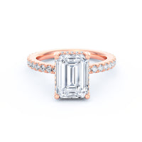 Avery | 3ct Emerald Cut Pavé Band Engagement Ring