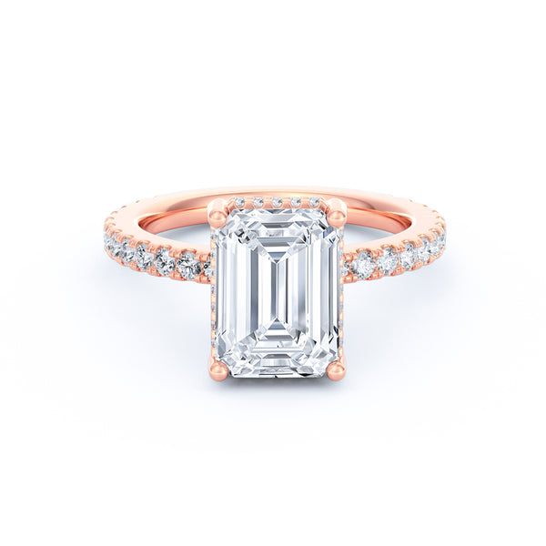 Avery | 3ct Emerald Cut Pavé Band Engagement Ring alternate