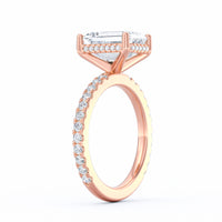 Avery | 3ct Emerald Cut Pavé Band Engagement Ring