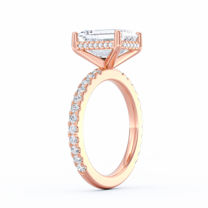Avery | 3ct Emerald Cut Pavé Band Engagement Ring