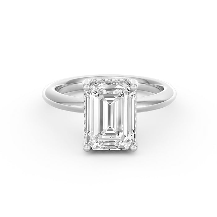 Sienna | 3ct Emerald Cut Hidden Halo Engagement Ring