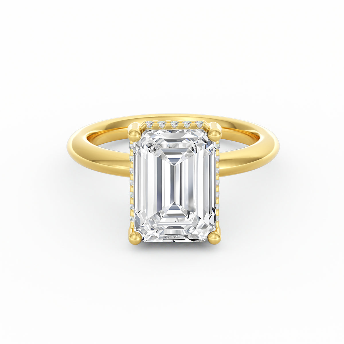 Sienna | 4ct Emerald Cut Hidden Halo Engagement Ring