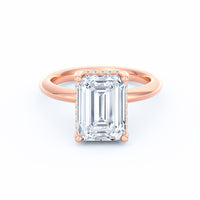 Sienna | 4ct Emerald Cut Hidden Halo Engagement Ring