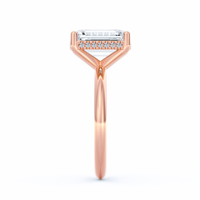 Sienna | 4ct Emerald Cut Hidden Halo Engagement Ring