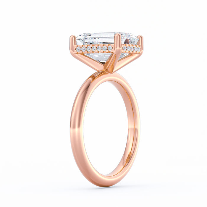 Sienna | 4ct Emerald Cut Hidden Halo Engagement Ring