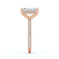 Avery | 4ct Emerald Cut Pavé Band Engagement Ring