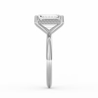 Sienna | 4ct Emerald Cut Hidden Halo Engagement Ring