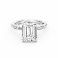 Avery | 4ct Emerald Cut Pavé Band Engagement Ring