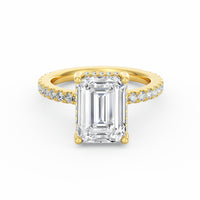 Avery | 4ct Emerald Cut Pavé Band Engagement Ring
