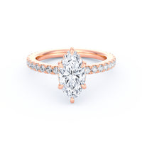 Avery | 2ct Marquise Cut Pavé Band Engagement Ring