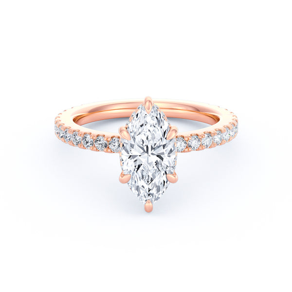 Avery | 2ct Marquise Cut Pavé Band Engagement Ring alternate