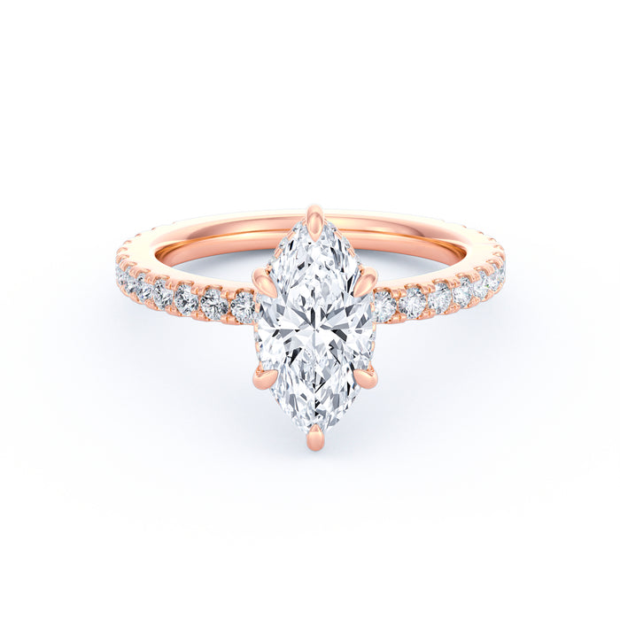Avery | 2ct Marquise Cut Pavé Band Engagement Ring