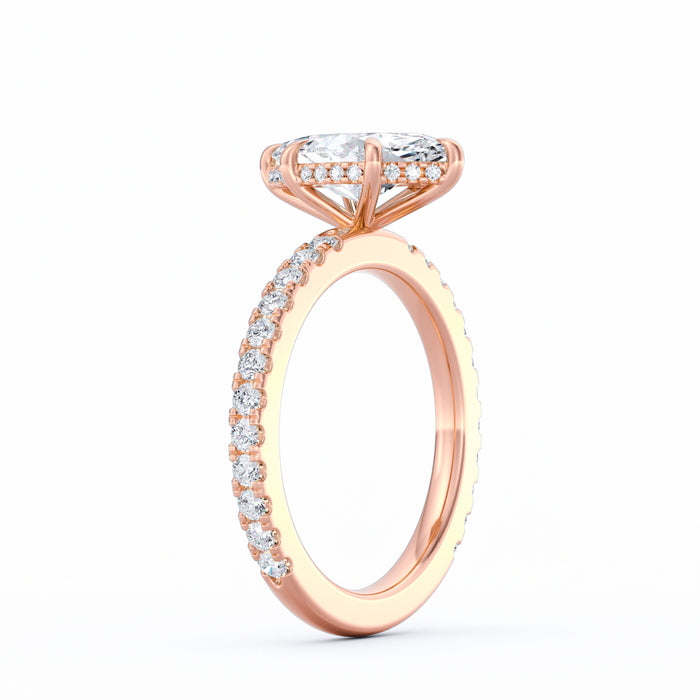 Avery | 2ct Marquise Cut Pavé Band Engagement Ring