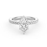 Avery | 2ct Marquise Cut Pavé Band Engagement Ring