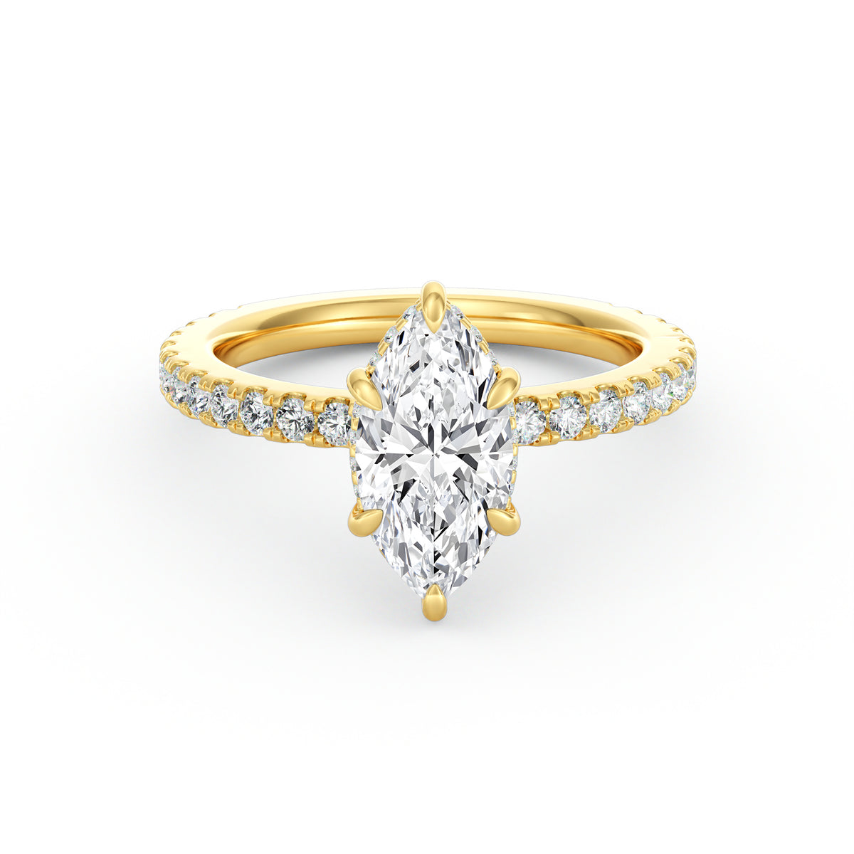 Avery | 2ct Marquise Cut Pavé Band Engagement Ring