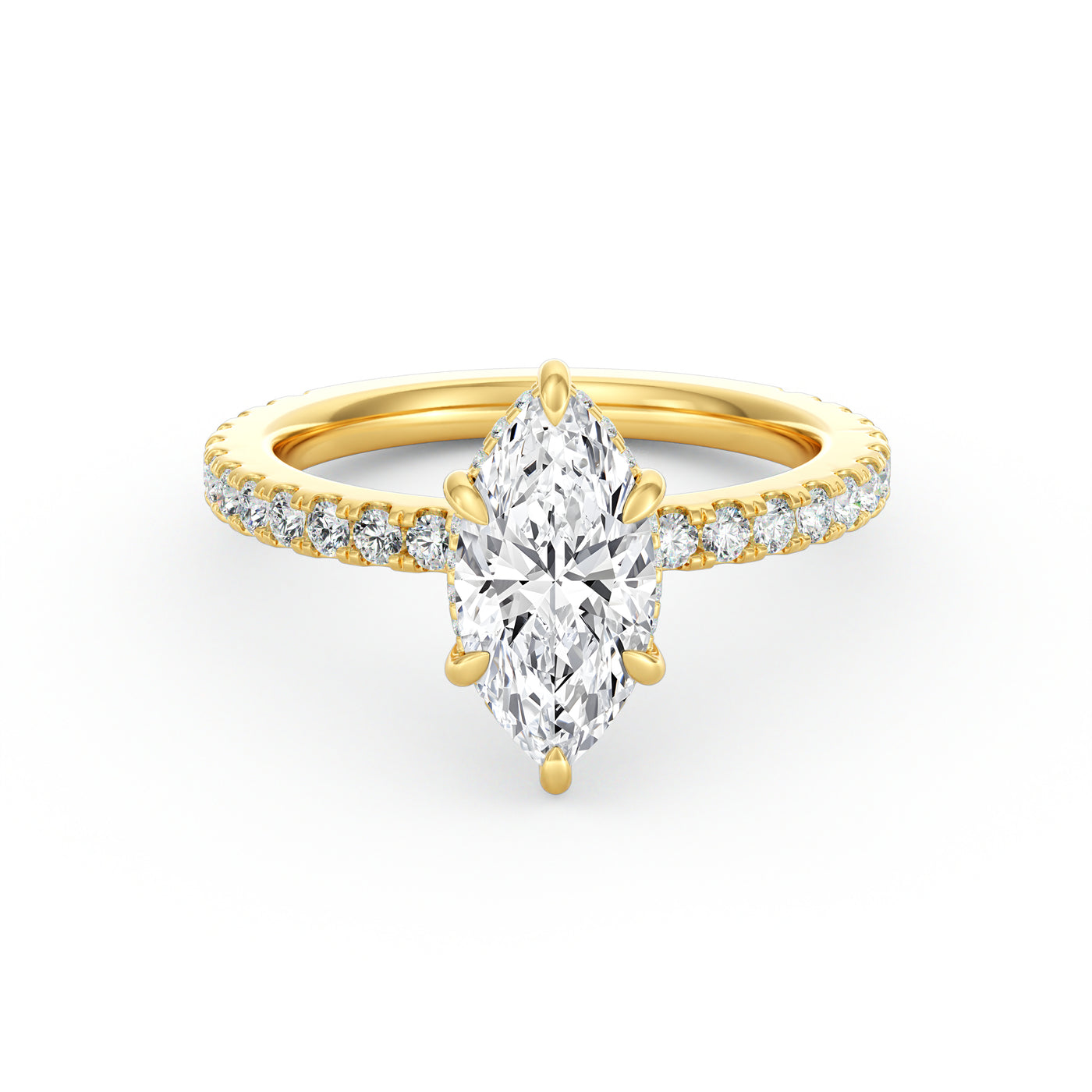 Avery | 2ct Marquise Cut Pavé Band Engagement Ring