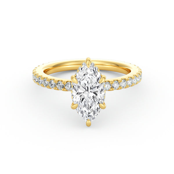 Avery | 2ct Marquise Cut Pavé Band Engagement Ring