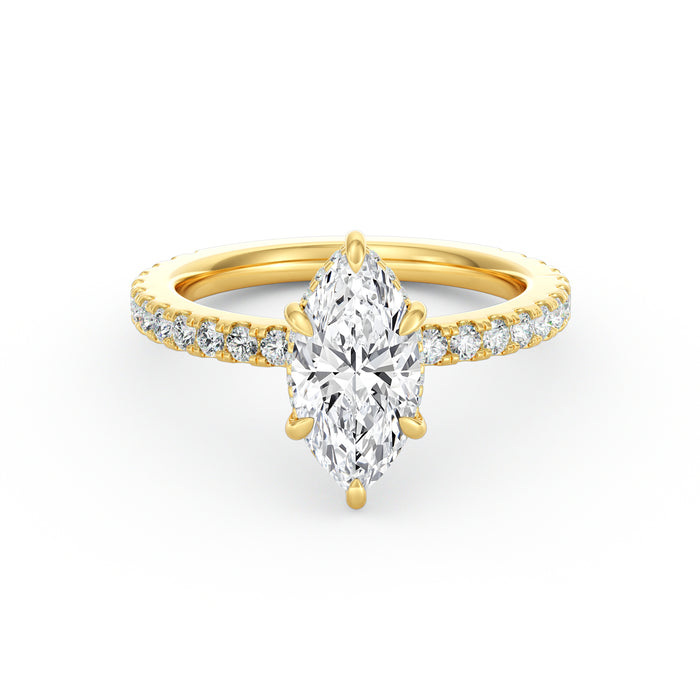 Avery | 2ct Marquise Cut Pavé Band Engagement Ring
