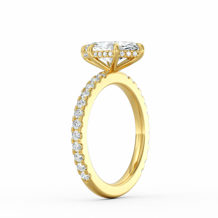 Avery | 2ct Marquise Cut Pavé Band Engagement Ring