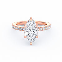 Avery | 3ct Marquise Cut Pavé Band Engagement Ring