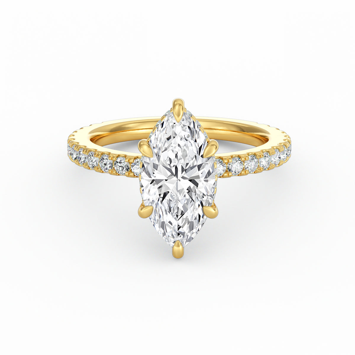 Avery | 3ct Marquise Cut Pavé Band Engagement Ring