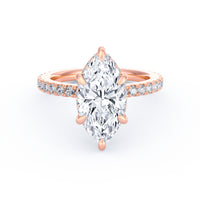 Avery | 4ct Marquise Cut Pavé Band Engagement Ring