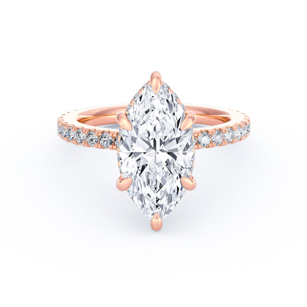 Avery | 4ct Marquise Cut Pavé Band Engagement Ring alternate