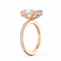 Avery | 4ct Marquise Cut Pavé Band Engagement Ring