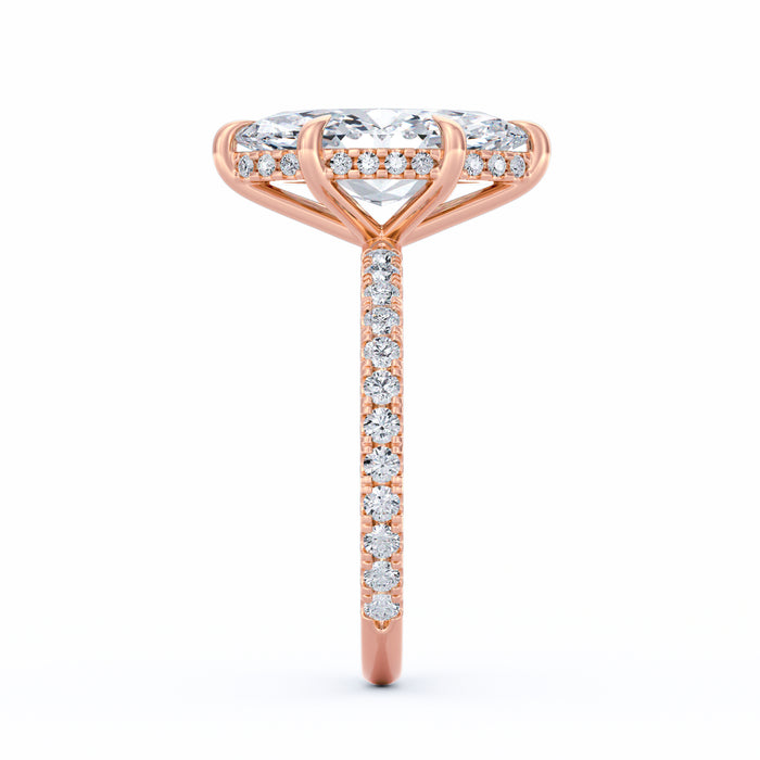 Avery | 4ct Marquise Cut Pavé Band Engagement Ring
