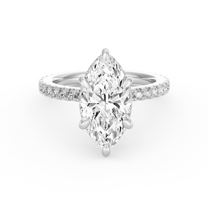 Avery | 4ct Marquise Cut Pavé Band Engagement Ring