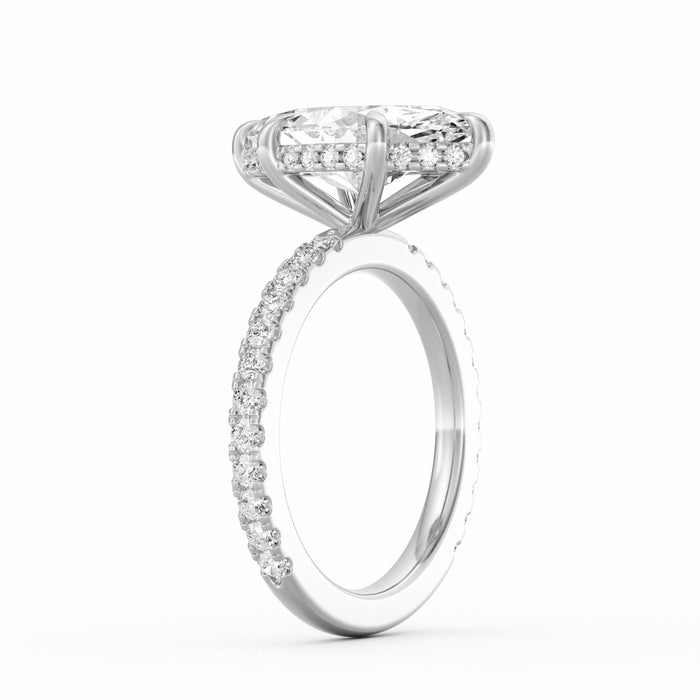 Avery | 4ct Marquise Cut Pavé Band Engagement Ring