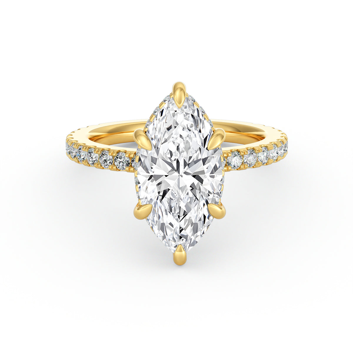 Avery | 4ct Marquise Cut Pavé Band Engagement Ring