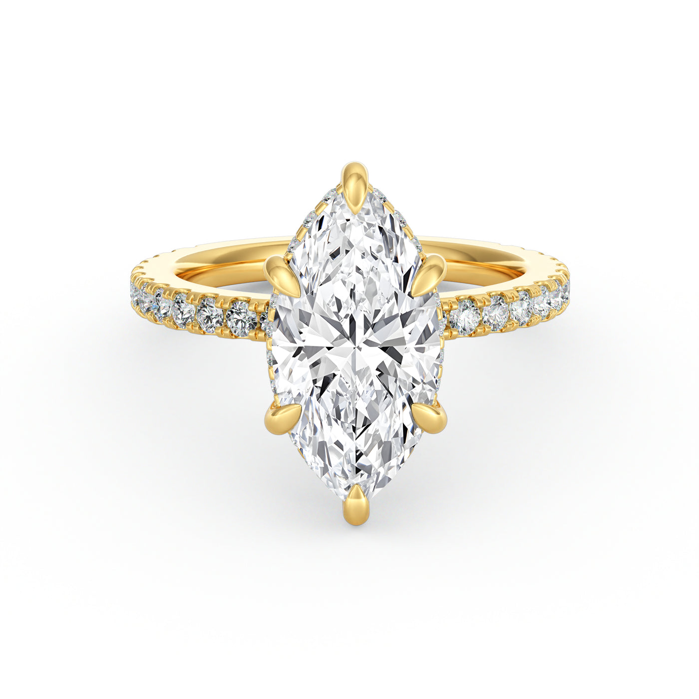 Avery | 4ct Marquise Cut Pavé Band Engagement Ring