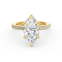 Avery | 4ct Marquise Cut Pavé Band Engagement Ring