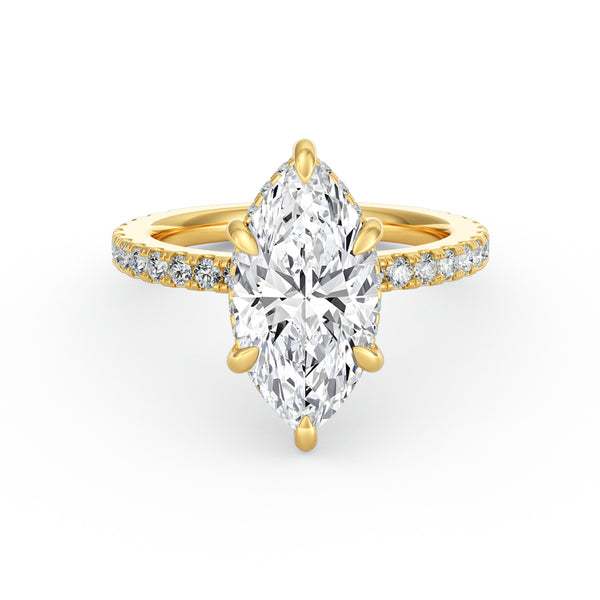 Avery | 4ct Marquise Cut Pavé Band Engagement Ring