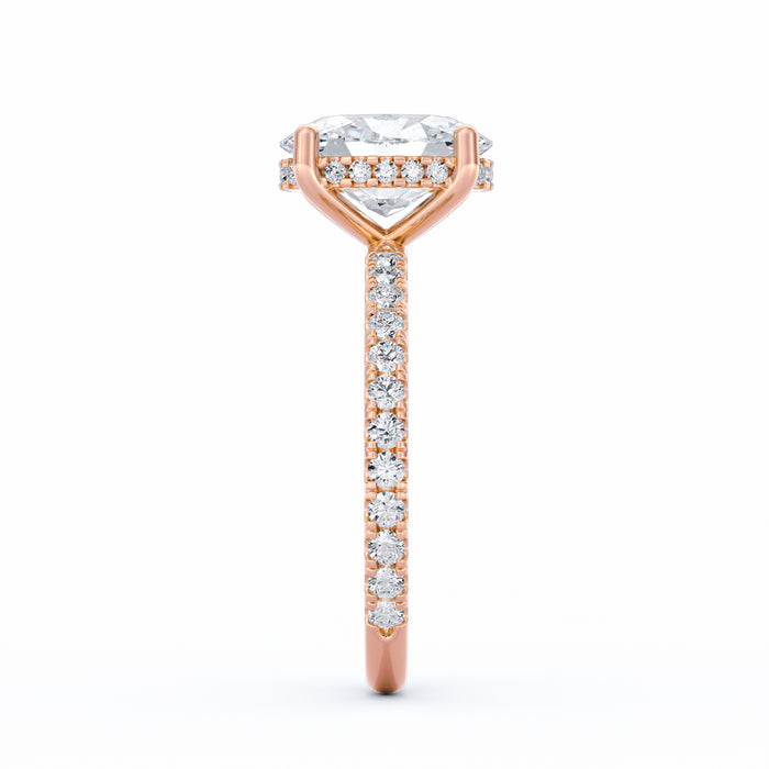 Avery | 2ct Oval Cut Pavé Band Engagement Ring