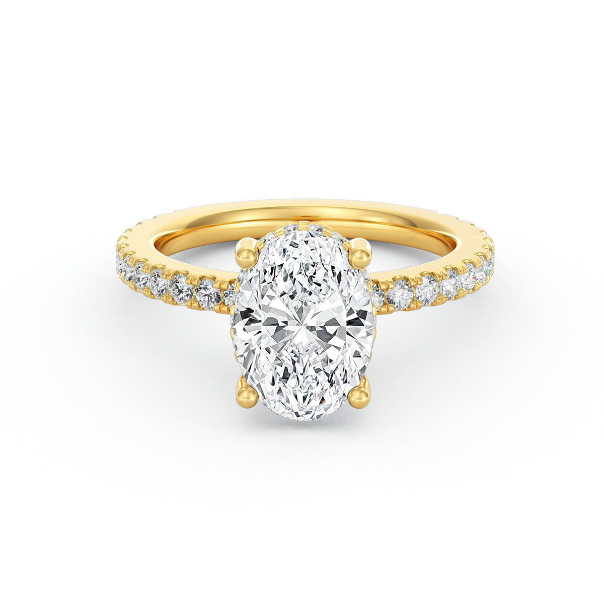 Avery | 2ct Oval Cut Pavé Band Engagement Ring
